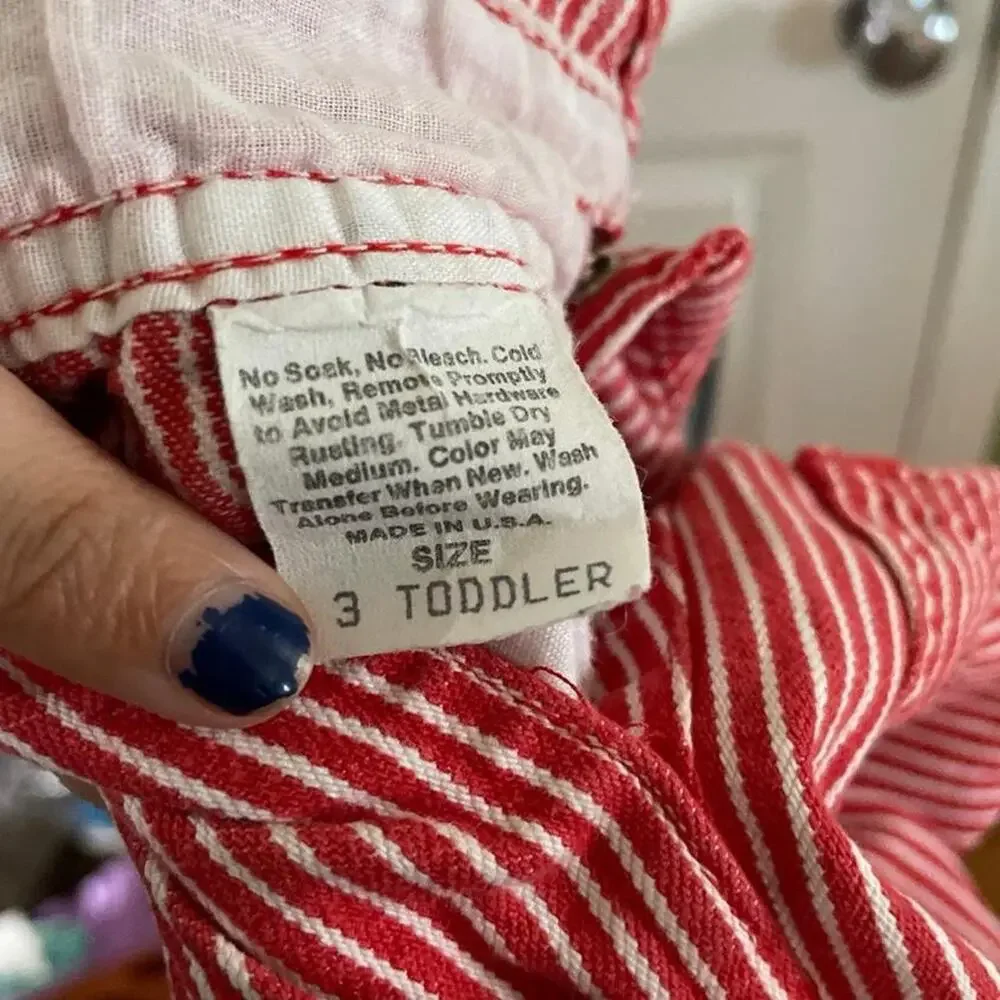 Oshkosh red striped vintage overalls